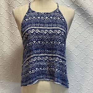 Surf Gypsy size Small Navy and White Tribal‎ Halter open back soft casual comfy